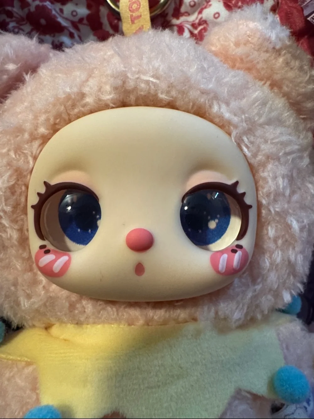 Llor Doll Plush Keychain - Cream Plush with Yellow Collar